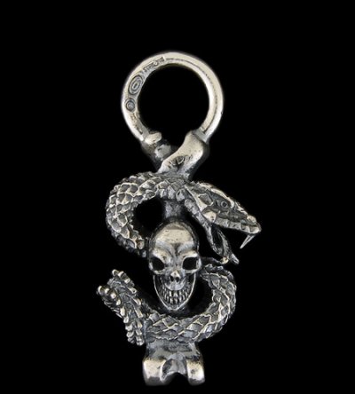 画像1: Skull On Snake Pendant