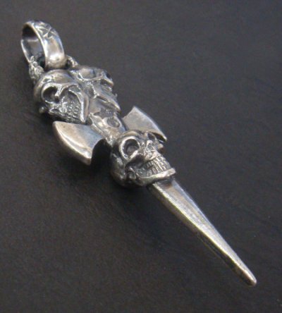 画像4: Triple Skull Dagger With Chiseled Loop Pendant