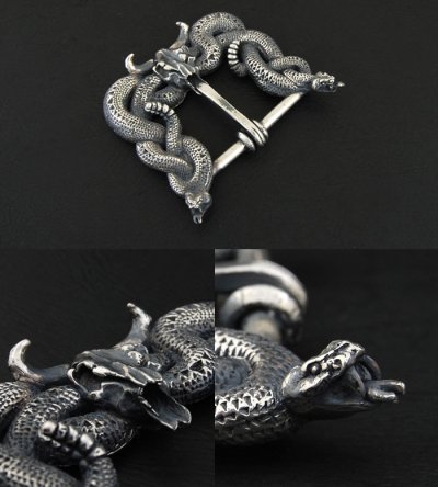 画像5: Large Snake & Buffalo Skull Belt Buckle