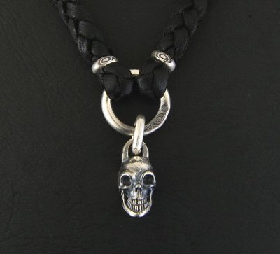 画像2: Skull braid leather necklace