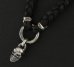 画像3: Quarter Skull & braid leather necklace (3)