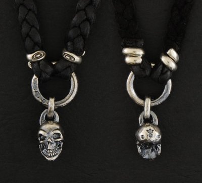 画像4: Quarter Skull & braid leather necklace