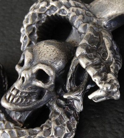 画像4: Half Skull On Snake Pendant