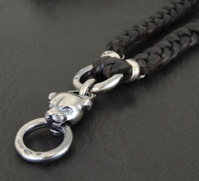 画像3: Quarter Panther & braid leather necklace
