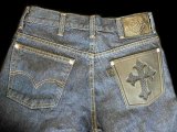 Gaboratory Reinforced Jeans with Stingray inlay Cow hide pocket