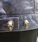 画像6: Skull Button Stressed Indigo Leather Jacket