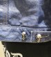 画像5: Skull Button Stressed Indigo Leather Jacket