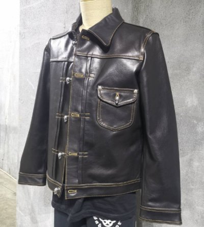 画像1: Zaza Clothing Line Horse Hide  Leather Jacket