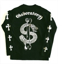 Snake Bone & Cross Long T-shirt [Black/White]
