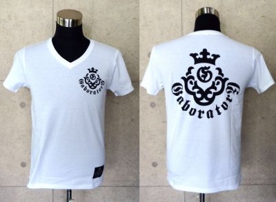 画像1: Atelier mark V-neck T-shirt [White]