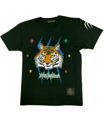 画像1: Gaboratory x YOKO AYUKAWA  Tiger Face 7.1oz Heavy Weight T-shirt [Black]