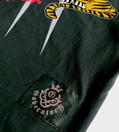 画像6: Gaboratory x YOKO AYUKAWA  Tiger 7.1oz Heavy Weight T-shirt [Black]