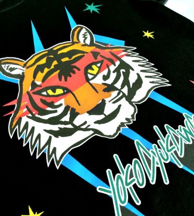 画像3: Gaboratory x YOKO AYUKAWA  Tiger Face 7.1oz Heavy Weight T-shirt [Black/Red]