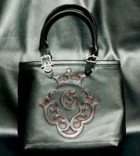 Black & Red Layered Atelier Mark Overlay Square Tote Bag