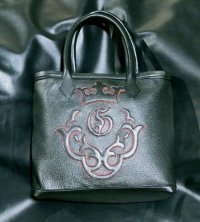 Black & Red Layered Atelier Mark Overlay Square Tote Bag