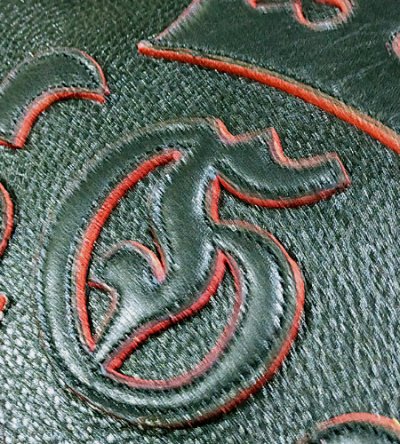 画像7: Black & Red Layered Atelier Mark Overlay Square Tote Bag