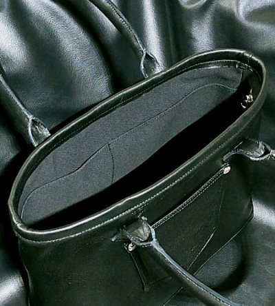 画像12: Black & Red Layered Atelier Mark Overlay Square Tote Bag