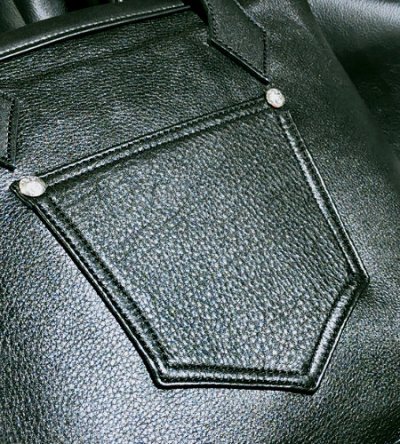 画像10: Black & Red Layered Atelier Mark Overlay Square Tote Bag