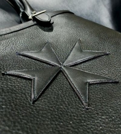 画像10: Maltese Cross Overlay Square Tote Bag (Black on Black)