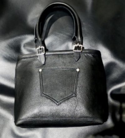 画像3: Maltese Cross Overlay Square Tote Bag (Black on Black)
