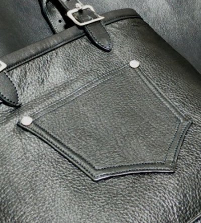 画像14: Maltese Cross Overlay Square Tote Bag (Black on Black)