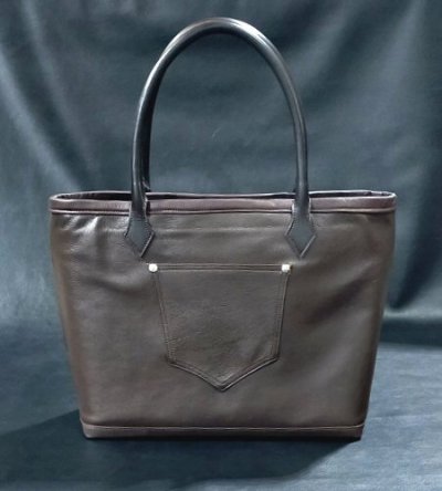 画像2: Snake & Born Overlay Square Tote Bag (Large)(Brown)