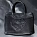 画像1: Black On Black Layered Atelier Mark Overlay Square Tote Bag (1)