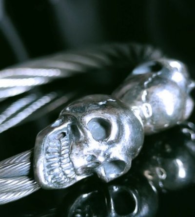 画像2: Skull Cable Wire Bangle