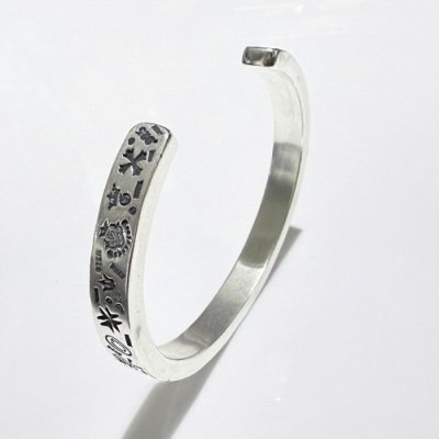画像2: Multi Stamp Quarter Flat Bar Bangle 7mm Bold