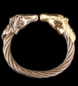 Gold & Silver Stupid Horse Cable Wire Bangle