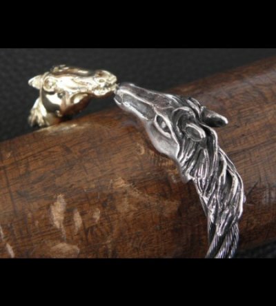 画像5: Gold & Silver Stupid Horse Cable Wire Bangle