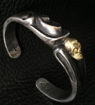画像13: 18k Gold Skull On Master Gothic Bangle
