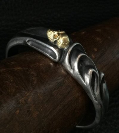 画像17: 18k Gold Skull On Master Gothic Bangle