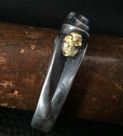 画像14: 18k Gold Skull On Master Gothic Bangle