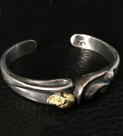 画像18: 18k Gold Skull On Master Gothic Bangle