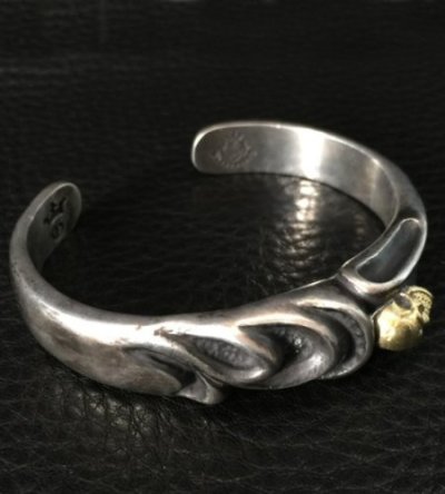画像16: 18k Gold Skull On Master Gothic Bangle