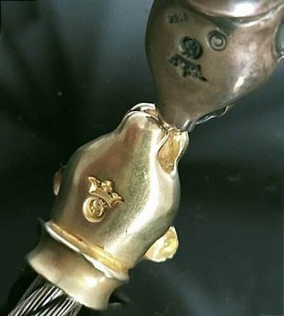 画像11: 10k Gold & Silver Panther Cable Wire Bangle