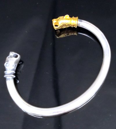 画像3: Pure Gold Wrap Panther Round Wire Bangle (4.5mm)