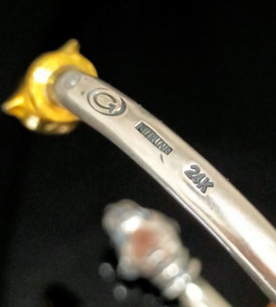 画像12: Pure Gold Wrap Panther Round Wire Bangle (4.5mm)