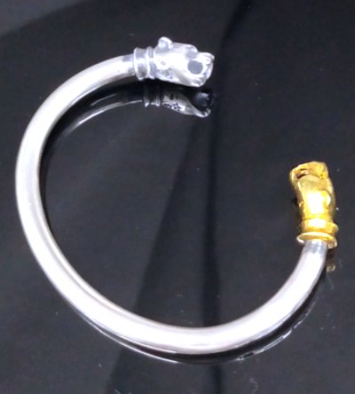 画像4: Pure Gold Wrap Panther Round Wire Bangle (4.5mm)