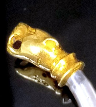 画像10: Pure Gold Wrap Panther Round Wire Bangle (4.5mm)