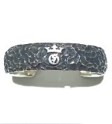 Raised G&Crown With 18mm Heavy Wide Chiseled Bangle