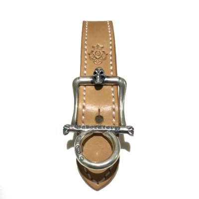 画像2: Skull On American Classic Square Buckle With Phantom T-bar & O-ring Belt Loop Saddle Leather Natural Color