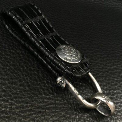 画像6: T-bar Skull D-loop & Maltese Cross H.W.O With Atelier mark Button Crocodile Skin [Belly] Belt Loop