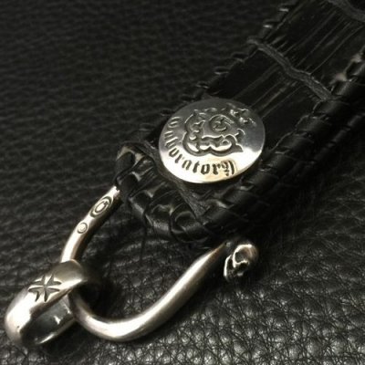 画像3: T-bar Skull D-loop & Maltese Cross H.W.O With Atelier mark Button Crocodile Skin [Belly] Belt Loop