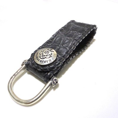 画像1: [新入荷★現品限り即納]  Crocodile Leather Wide Belt Loop  [Flank] 