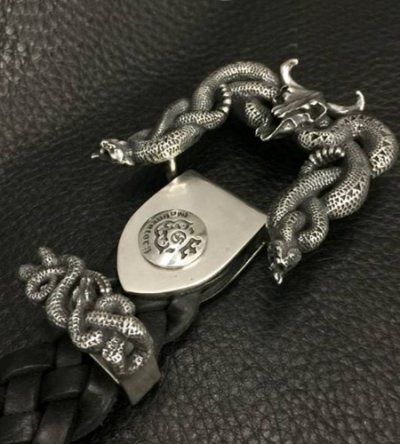 画像13: Large Snake & Buffalo Skull Belt Buckle