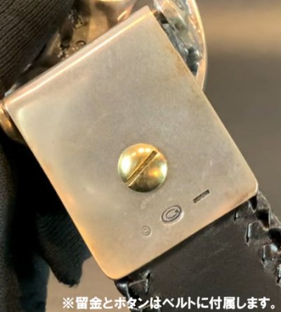 画像11: Crocodile Horn Back Leather Belt (Black)