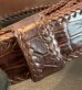 画像9: Crocodile Horn Back Leather Belt (Brown)