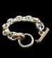 画像1: Chiseled anchor chain with 10k gold maltese cross H.W.O links bracelet (1)